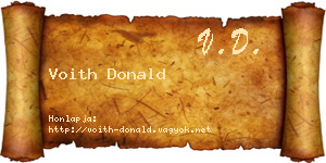 Voith Donald névjegykártya